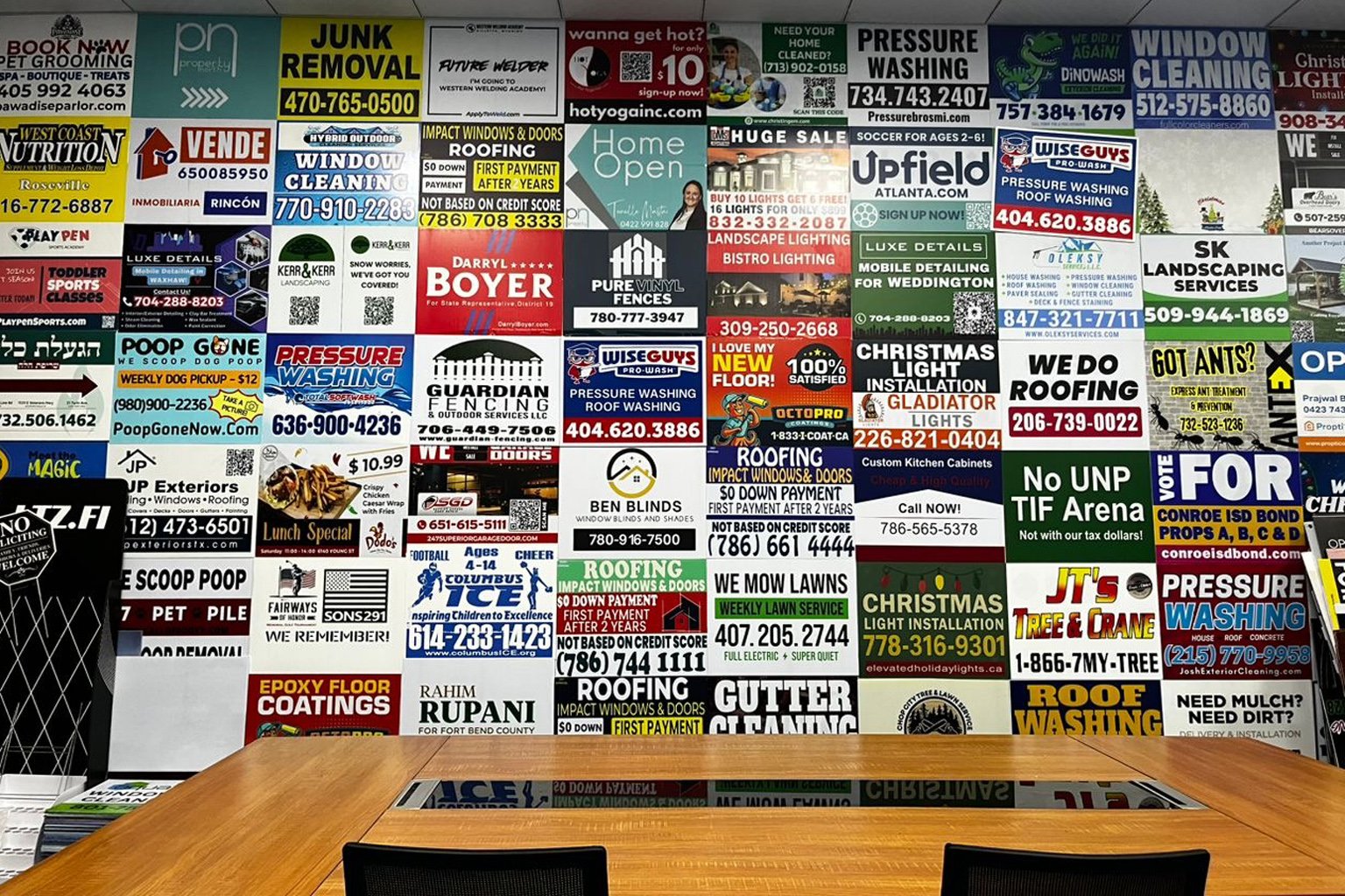iYardSign custom yard sign factory producing coroplast yard signs for overseas buyers.