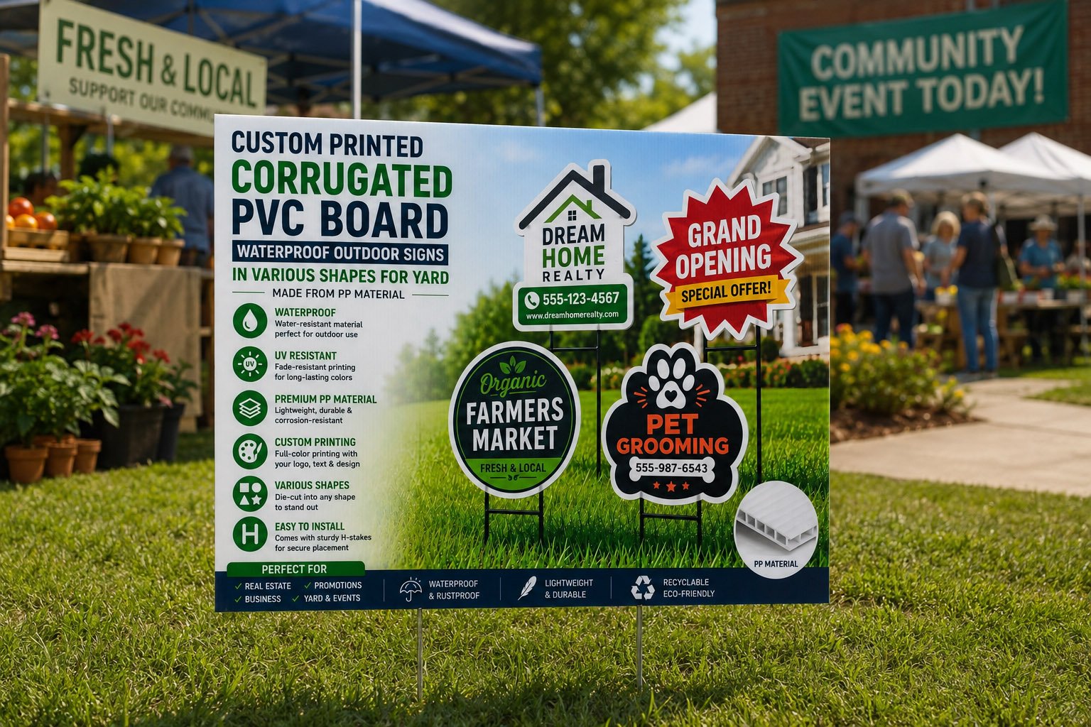 Bulk campaign yard signs with H-stakes manufactured for events and political promotions