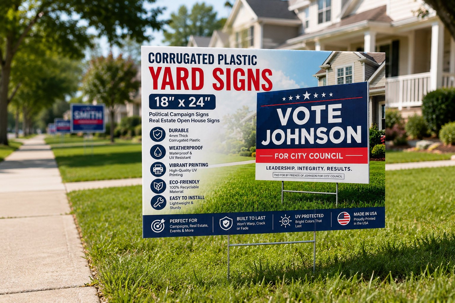 custom printed yard signs for distributors and resellers in bulk orders