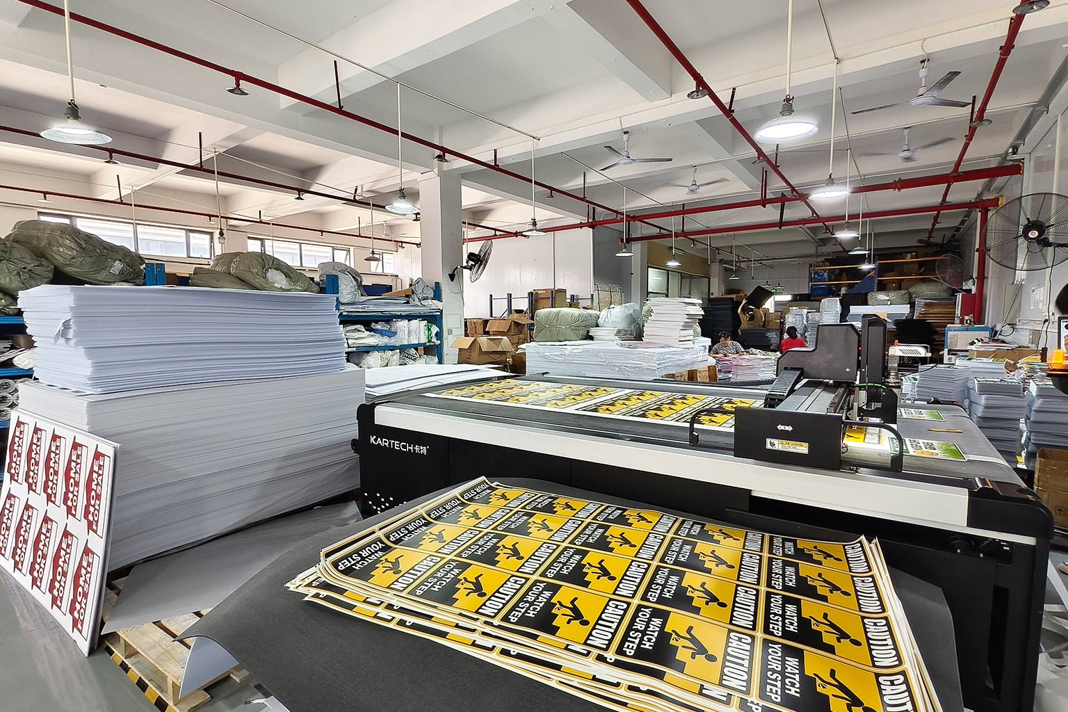 Buyer reviewing a pro forma invoice and payment terms for bulk custom yard signs