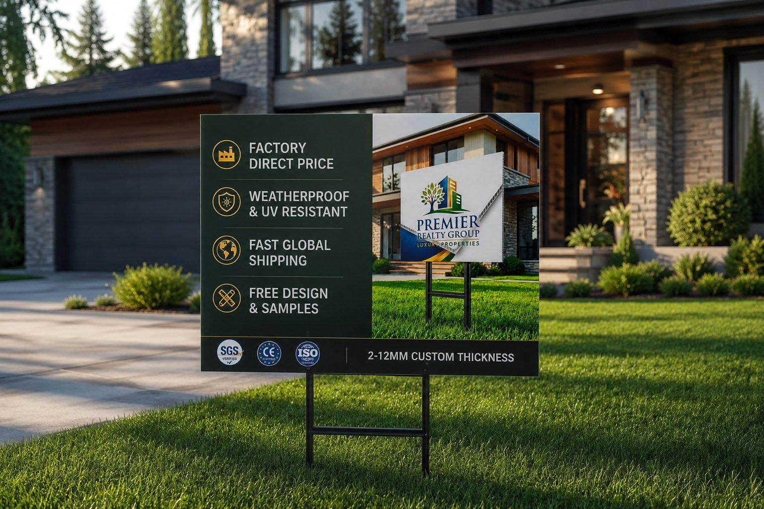 Bulk custom yard signs packed with H-stakes for safe wholesale shipping