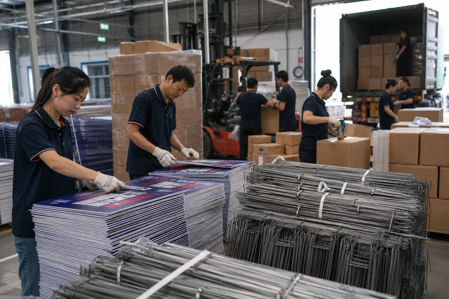 iYardSign China factory producing custom yard signs for a time-critical bulk campaign